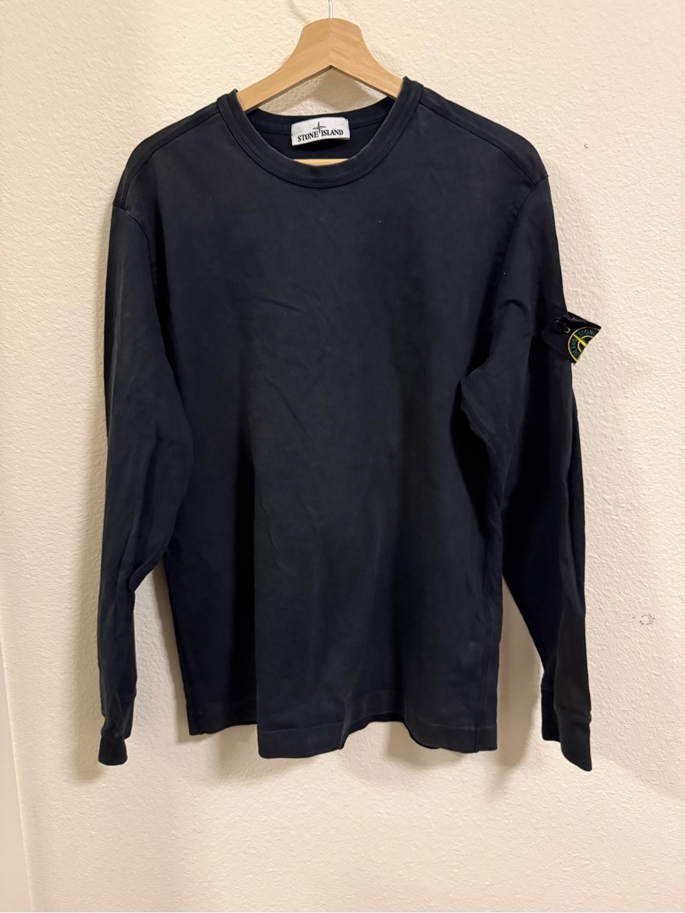Stone Island Black Long-Sleeve Crewneck Sweatshirt
